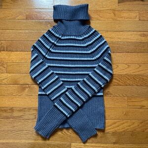 American Eagle Outfitters Navy and Light Blue Turtleneck Sweater
